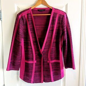 Ming Wang Magenta Pink Knit Cardigan Sweater